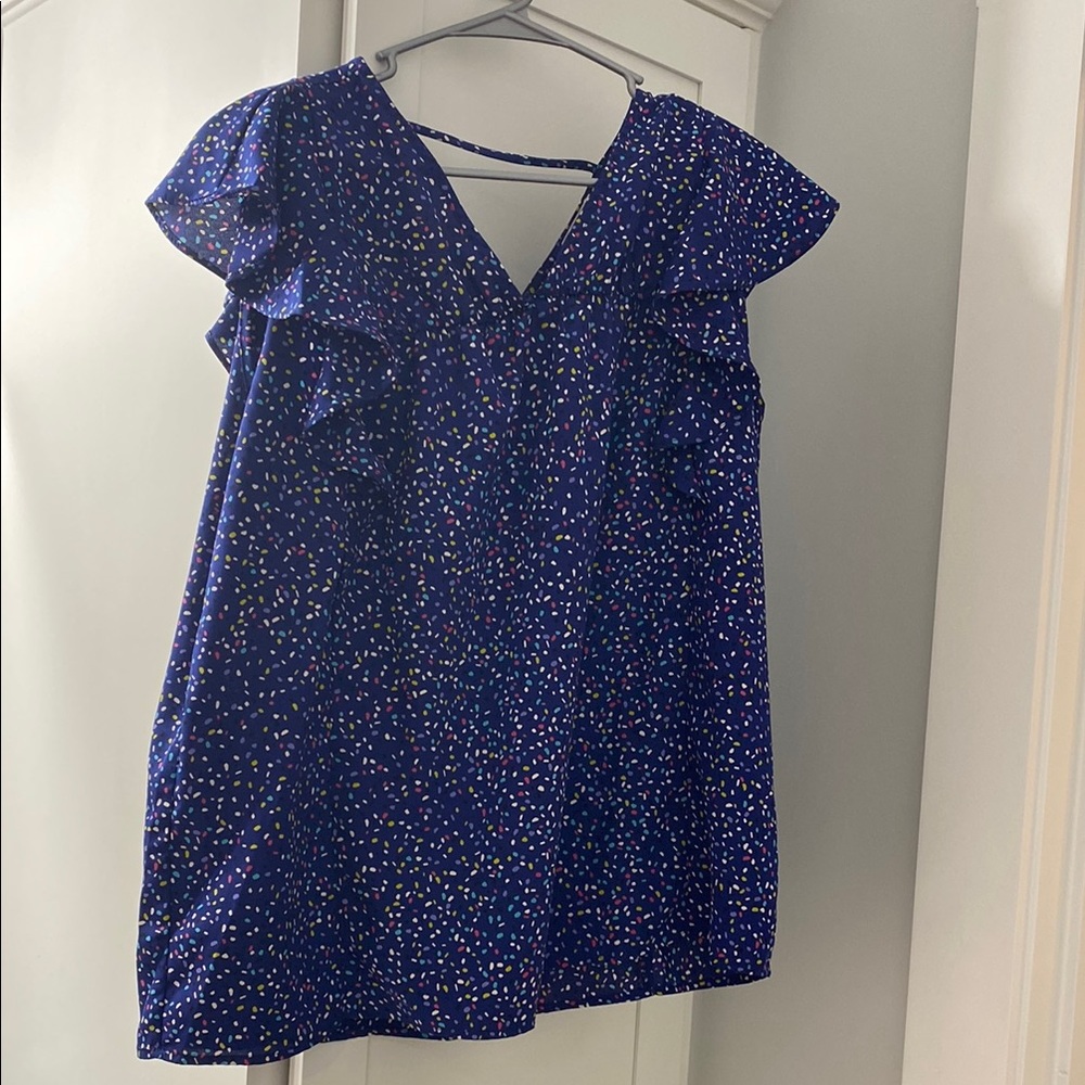 Women's Blue Polka Dot Top